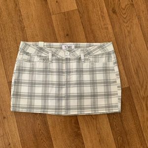 White denim striped mini skirt